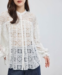 ROPE' | ブライトシアーブラウス（無地/レース）(シャツ/ブラウス)