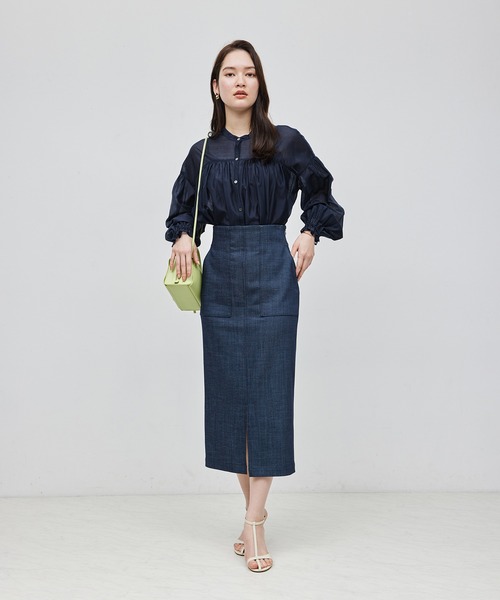 ROPE'（ロペ）の「【洗える】ブライトシアーブラウス（無地/レース）（シャツ/ブラウス・レディース・ホワイト/ネイビー/オフホワイト/ラベンダー・FREE）」の11枚目の写真