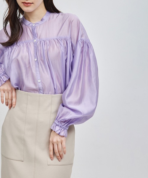 ROPE'（ロペ）の「【洗える】ブライトシアーブラウス（無地/レース）（シャツ/ブラウス・レディース・ホワイト/ネイビー/オフホワイト/ラベンダー・FREE）」の15枚目の写真