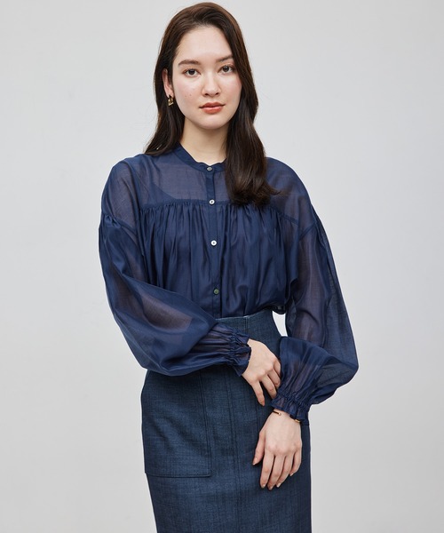 ROPE'（ロペ）の「【洗える】ブライトシアーブラウス（無地/レース）（シャツ/ブラウス・レディース・ホワイト/ネイビー/オフホワイト/ラベンダー・FREE）」の17枚目の写真