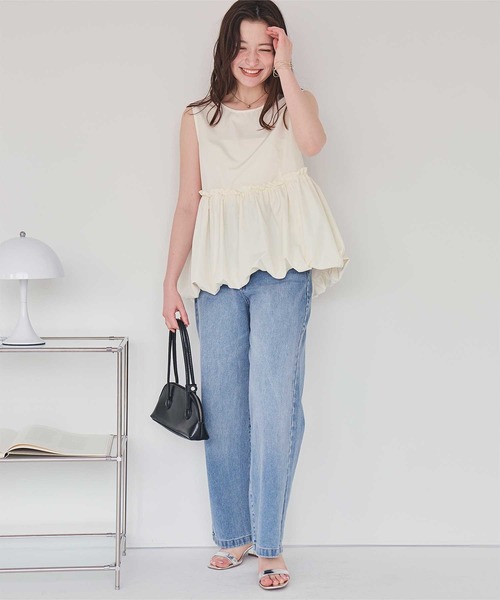 titivate(ティティベイト)の「ノースリーブバルーントップス(Tシャツ/カットソー・レディース・ブラック/ベージュ/アイボリー・FREE)」の5枚目の写真