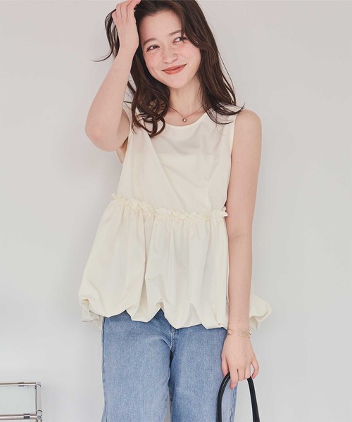 titivate(ティティベイト)の「ノースリーブバルーントップス(Tシャツ/カットソー・レディース・ブラック/ベージュ/アイボリー・FREE)」の8枚目の写真