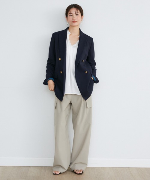 MaxMara ストライプ ダブルブレストジャケット　背抜き MaxMara ストライプ ダブルブレストジャケット 背抜き