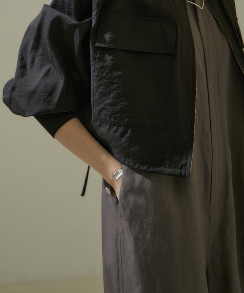 SALON adam et rope'（サロン アダム エ ロペ）の「[24SS]シアークロップドブルゾン【洗える】（ブルゾン・レディース・オフホワイト/ブラック・FREE）」の19枚目の写真