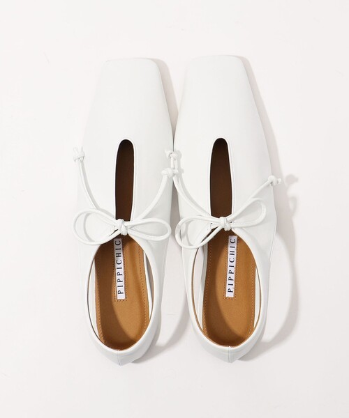 Pippichic（ピッピシック）の「PIPPICHIC AMBER COCO 8 カットアウトフラットシューズ（バレエシューズ・レディース・ホワイト・37.5/36.5/35.5）」の8枚目の写真