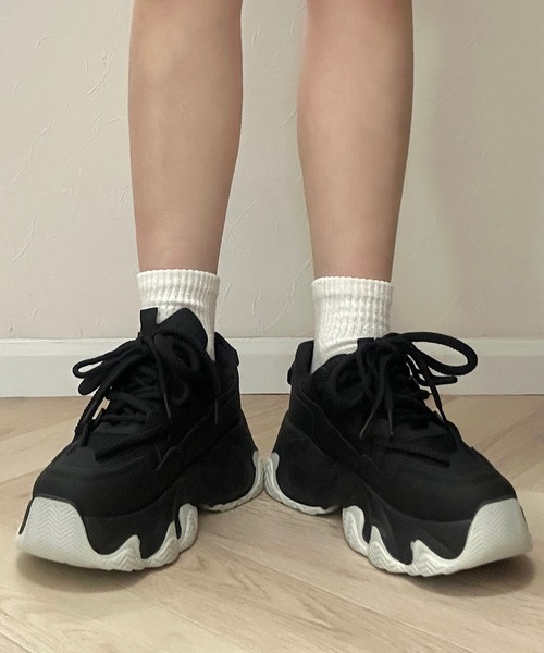Cham.（チャム）の「厚底ダッドスニーカー（スニーカー・レディース・ブラック/ホワイト・23.5/24/24.5/22.5/23/25）」の22枚目の写真