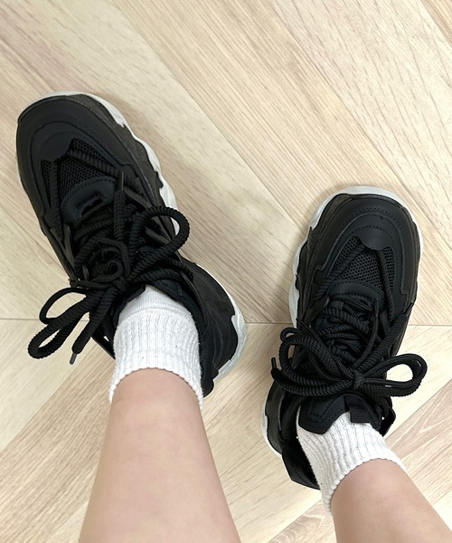 Cham.（チャム）の「厚底ダッドスニーカー（スニーカー・レディース・ブラック/ホワイト・23.5/24/24.5/22.5/23/25）」の16枚目の写真