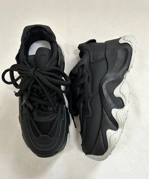 Cham.（チャム）の「厚底ダッドスニーカー（スニーカー・レディース・ブラック/ホワイト・23.5/24/24.5/22.5/23/25）」の9枚目の写真