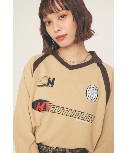 RODEO CROWNS WIDE BOWL（ロデオクラウンズワイドボウル）の「GAME L/S トップス（その他トップス・レディース・ホワイト/ベージュ/サックスブルー・MEDIUM/LARGE）」の4枚目の写真