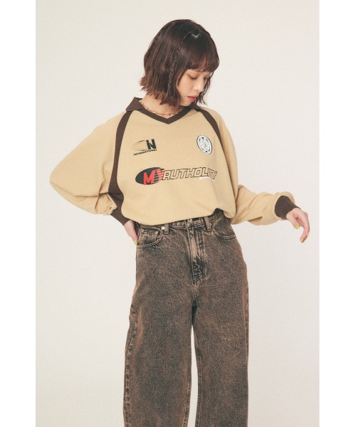 RODEO CROWNS WIDE BOWL（ロデオクラウンズワイドボウル）の「GAME L/S トップス（その他トップス・レディース・ホワイト/ベージュ/サックスブルー・MEDIUM/LARGE）」の5枚目の写真