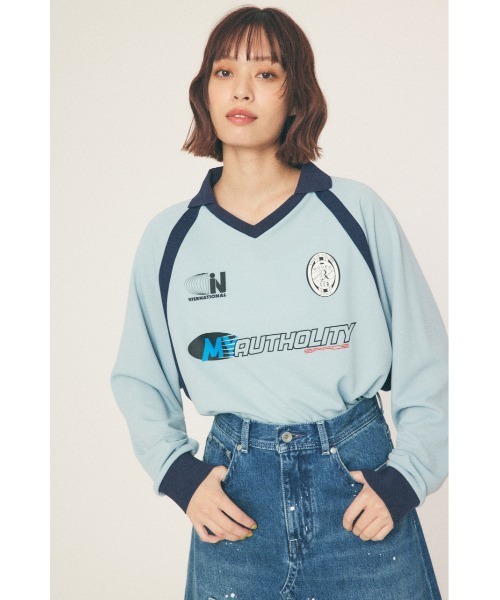 RODEO CROWNS WIDE BOWL（ロデオクラウンズワイドボウル）の「GAME L/S トップス（その他トップス・レディース・ホワイト/ベージュ/サックスブルー・MEDIUM/LARGE）」の9枚目の写真