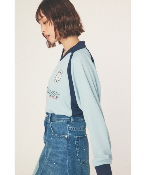 RODEO CROWNS WIDE BOWL（ロデオクラウンズワイドボウル）の「GAME L/S トップス（その他トップス・レディース・ホワイト/ベージュ/サックスブルー・MEDIUM/LARGE）」の10枚目の写真