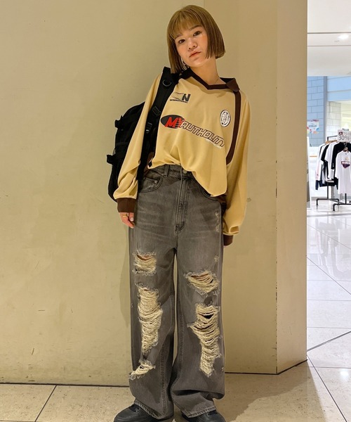 RODEO CROWNS WIDE BOWL（ロデオクラウンズワイドボウル）の「GAME L/S トップス（その他トップス・レディース・ホワイト/ベージュ/サックスブルー・MEDIUM/LARGE）」の22枚目の写真