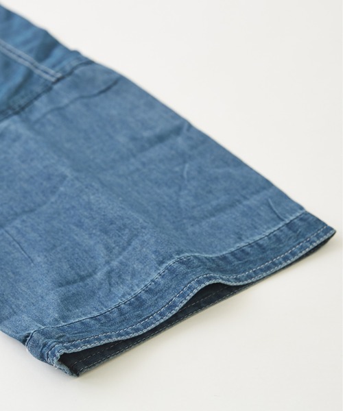 CUBE SUGAR（キューブシュガー）の「WEB限定デニム×ストライプ切替シャツワンピース（シャツワンピース・レディース・ライトブルー/インディゴブルー・M）」の8枚目の写真