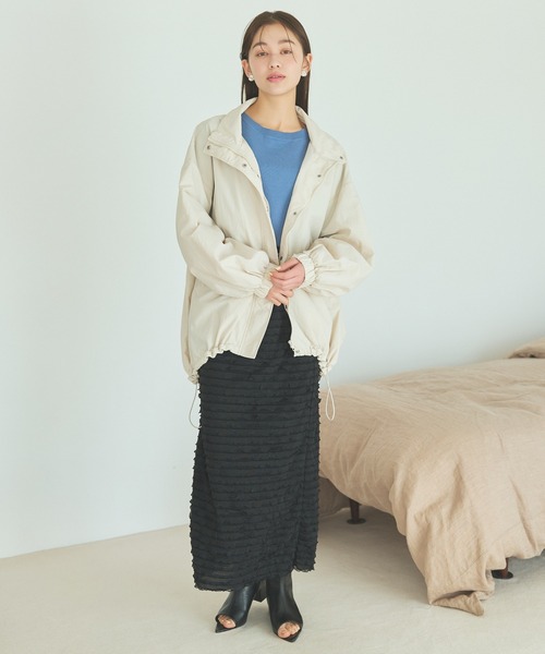 mysty woman（ミスティウーマン）の「［追加1］フリルティアードナロースカート 113510（スカート・レディース・ブラック/オフホワイト・FREE）」の3枚目の写真