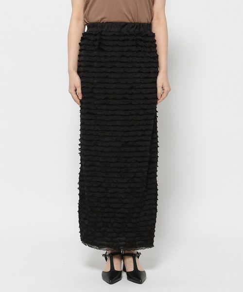 mysty woman（ミスティウーマン）の「［追加1］フリルティアードナロースカート 113510（スカート・レディース・ブラック/オフホワイト・FREE）」の13枚目の写真