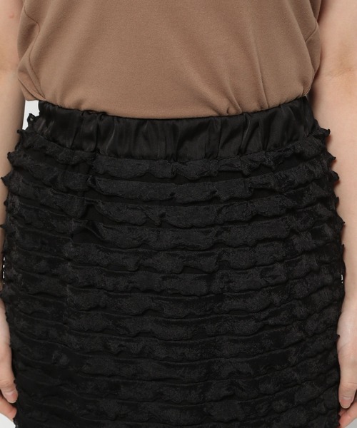 mysty woman（ミスティウーマン）の「［追加1］フリルティアードナロースカート 113510（スカート・レディース・ブラック/オフホワイト・FREE）」の18枚目の写真
