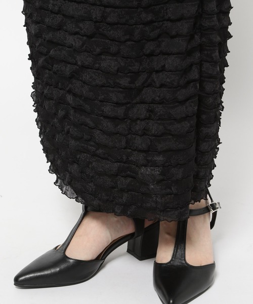 mysty woman（ミスティウーマン）の「［追加1］フリルティアードナロースカート 113510（スカート・レディース・ブラック/オフホワイト・FREE）」の19枚目の写真