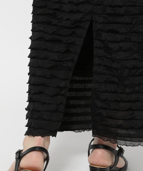 mysty woman（ミスティウーマン）の「［追加1］フリルティアードナロースカート 113510（スカート・レディース・ブラック/オフホワイト・FREE）」の20枚目の写真