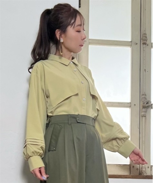 axes femme(アクシーズファム)の「フラシデザインシャツ(シャツ/ブラウス・レディース・イエロー/グレー/ブラック・FREE)」の1枚目の写真