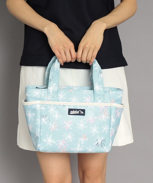 adabat（アダバット）の「◆ラインフラワー柄 カートバッグ（ハンドバッグ・レディース・ブルー系/サックスブルー系/ホワイト系その他・00）」の2枚目の写真