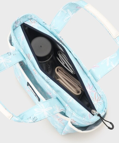 adabat（アダバット）の「◆ラインフラワー柄 カートバッグ（ハンドバッグ・レディース・ブルー系/サックスブルー系/ホワイト系その他・00）」の9枚目の写真