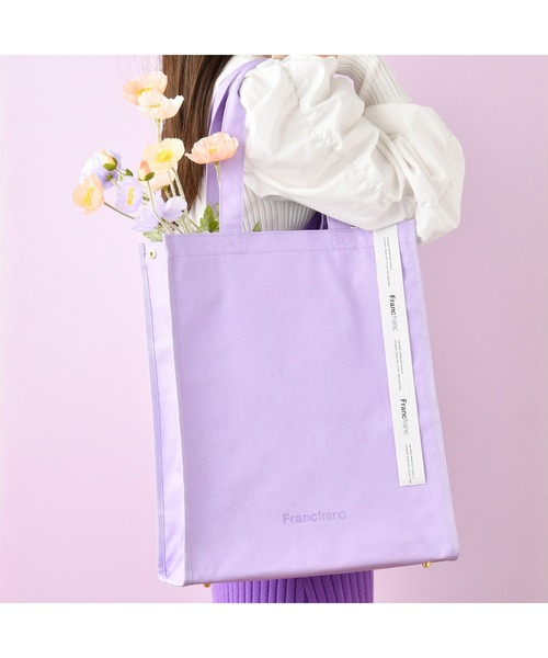 希少★PINKO Miranda L パープルキャンバス×ロゴ トートバッグ セール】ロゴトート L パープル（トートバッグ）｜Francfranc