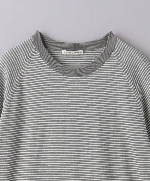 UNITED ARROWS（ユナイテッドアローズ）の「ボーダー ニット Tシャツ（ニット/セーター・メンズ・グレー/ネイビー・S/M/L/XL）」の12枚目の写真