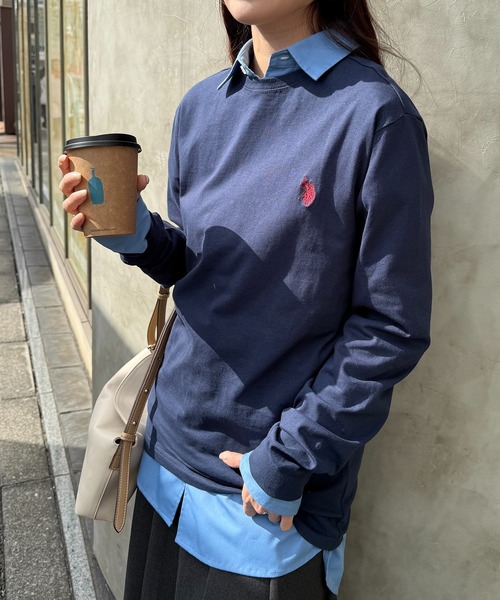 U.S. POLO ASSN.(ユーエスポロアッスン)の「【U.S. POLO ASSN.】Classical PONY long sleeve Tee / クラシカルポニー ワンポイントロゴ ロンTシャツ(Tシャツ/カットソー・レディース・ホワイト/ネイビー/ホワイト系その他2/ネイビー系2/ブラック系その他2/ブラック/グリーン/ワイン/グレー/ブラウン・L/M/S/XL)」の8枚目の写真