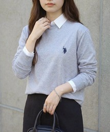 【U.S. POLO ASSN.】オーバーサイズ ワンポイントロゴ ロンTシャツ