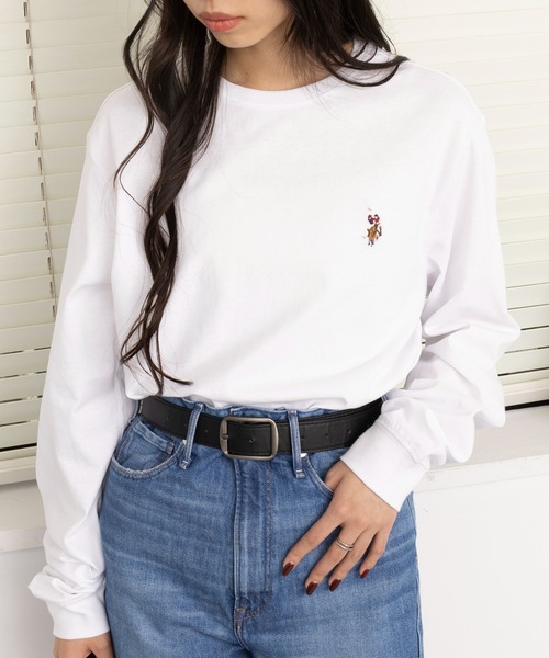 U.S. POLO ASSN.(ユーエスポロアッスン)の「【U.S. POLO ASSN.】Classical PONY long sleeve Tee / クラシカルポニー ワンポイントロゴ ロンTシャツ(Tシャツ/カットソー・レディース・ホワイト/ネイビー/ホワイト系その他2/ネイビー系2/ブラック系その他2/ブラック/グリーン/ワイン/グレー/ブラウン・L/M/S/XL)」の2枚目の写真