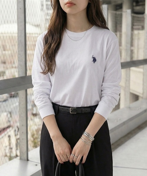 U.S. POLO ASSN.(ユーエスポロアッスン)の「【U.S. POLO ASSN.】オーバーサイズ ワンポイントロゴ ロンTシャツ(Tシャツ/カットソー・レディース・ホワイト/ネイビー/ホワイト系その他2/ネイビー系2/ブラック系その他2/ブラック/グリーン/ワイン/グレー/ブラウン・L/M/S/XL)」の16枚目の写真