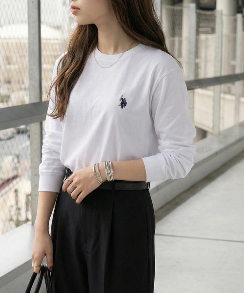U.S. POLO ASSN.(ユーエスポロアッスン)の「【U.S. POLO ASSN.】オーバーサイズ ワンポイントロゴ ロンTシャツ(Tシャツ/カットソー・レディース・ホワイト/ネイビー/ホワイト系その他2/ネイビー系2/ブラック系その他2/ブラック/グリーン/ワイン/グレー/ブラウン・L/M/S/XL)」の17枚目の写真