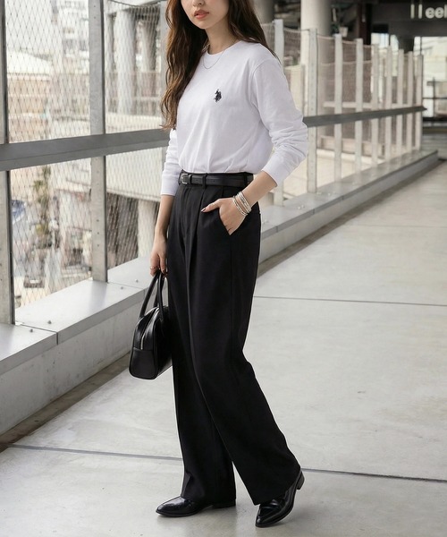 U.S. POLO ASSN.(ユーエスポロアッスン)の「【U.S. POLO ASSN.】オーバーサイズ ワンポイントロゴ ロンTシャツ(Tシャツ/カットソー・レディース・ホワイト/ネイビー/ホワイト系その他2/ネイビー系2/ブラック系その他2/ブラック/グリーン/ワイン/グレー/ブラウン・L/M/S/XL)」の19枚目の写真