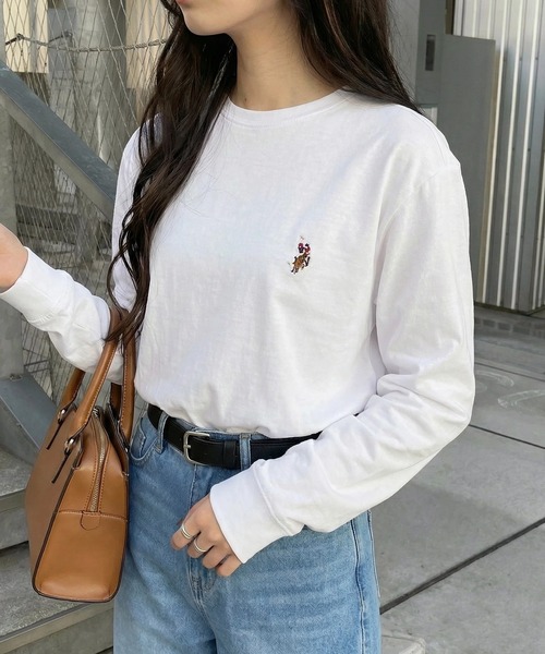 U.S. POLO ASSN.(ユーエスポロアッスン)の「【U.S. POLO ASSN.】オーバーサイズ ワンポイントロゴ ロンTシャツ(Tシャツ/カットソー・レディース・ホワイト/ネイビー/ホワイト系その他2/ネイビー系2/ブラック系その他2/ブラック/グリーン/ワイン/グレー/ブラウン・L/M/S/XL)」の20枚目の写真