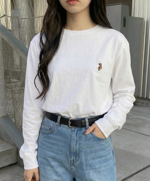 U.S. POLO ASSN.(ユーエスポロアッスン)の「【U.S. POLO ASSN.】オーバーサイズ ワンポイントロゴ ロンTシャツ(Tシャツ/カットソー・レディース・ホワイト/ネイビー/ホワイト系その他2/ネイビー系2/ブラック系その他2/ブラック/グリーン/ワイン/グレー/ブラウン・L/M/S/XL)」の21枚目の写真