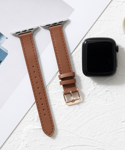 emonique(エモニーク)の「本革レザー Apple Watch バンド スマートウォッチバンド【38/40/41/42/44/45/49mm対応】(デジタル腕時計・レディース・ボルドー/ピンク/オフホワイト/レッド/グレー/ブラウン/ネイビー/ベージュ/ブラック/ホワイト・42/38)」の6枚目の写真
