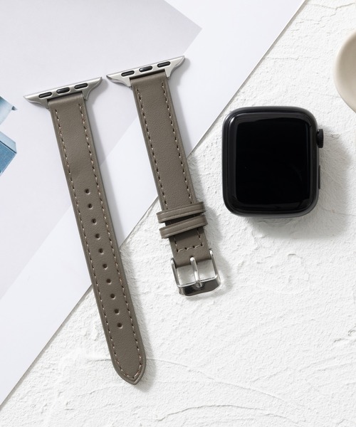 emonique(エモニーク)の「本革レザー Apple Watch バンド スマートウォッチバンド【38/40/41/42/44/45/49mm対応】(デジタル腕時計・レディース・ボルドー/ピンク/オフホワイト/レッド/グレー/ブラウン/ネイビー/ベージュ/ブラック/ホワイト・42/38)」の5枚目の写真