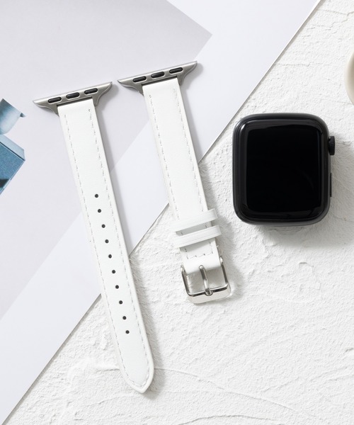 emonique(エモニーク)の「本革レザー Apple Watch バンド スマートウォッチバンド【38/40/41/42/44/45/49mm対応】(デジタル腕時計・レディース・ボルドー/ピンク/オフホワイト/レッド/グレー/ブラウン/ネイビー/ベージュ/ブラック/ホワイト・42/38)」の2枚目の写真