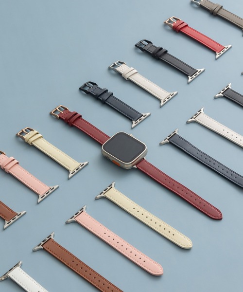 emonique(エモニーク)の「本革レザー Apple Watch バンド スマートウォッチバンド【38/40/41/42/44/45/49mm対応】(デジタル腕時計・レディース・ボルドー/ピンク/オフホワイト/レッド/グレー/ブラウン/ネイビー/ベージュ/ブラック/ホワイト・42/38)」の11枚目の写真