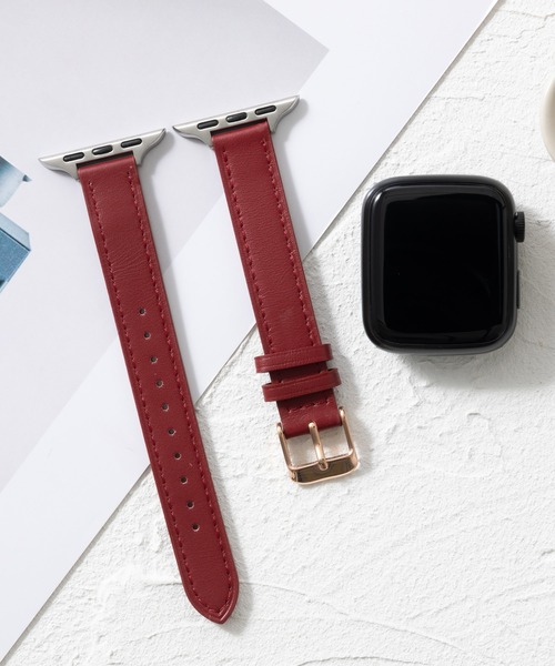 emonique(エモニーク)の「本革レザー Apple Watch バンド スマートウォッチバンド【38/40/41/42/44/45/49mm対応】(デジタル腕時計・レディース・ボルドー/ピンク/オフホワイト/レッド/グレー/ブラウン/ネイビー/ベージュ/ブラック/ホワイト・42/38)」の12枚目の写真
