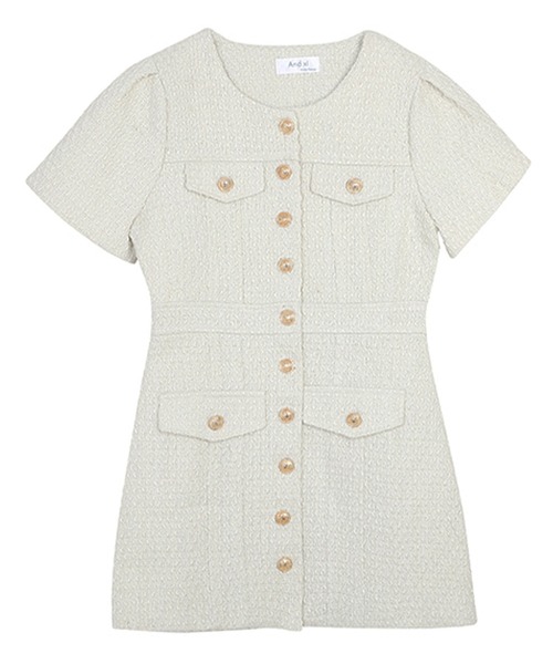 IRADOWL(アイラドール)の「ゴールドボタンポイントタイトミニOP(ワンピース・レディース・ホワイト・LARGE/MEDIUM/SMALL)」の8枚目の写真