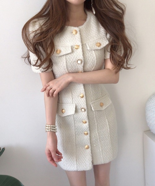 IRADOWL(アイラドール)の「ゴールドボタンポイントタイトミニOP(ワンピース・レディース・ホワイト・LARGE/MEDIUM/SMALL)」の11枚目の写真