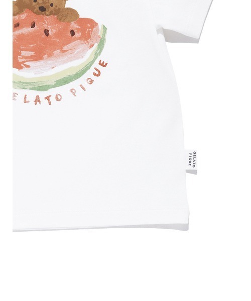 gelato pique（ジェラートピケ）の「【接触冷感】【BABY】フルーツアニマルワンポイントTシャツ（Tシャツ/カットソー・キッズ・オフホワイト/ピンク・80/70）」の10枚目の写真