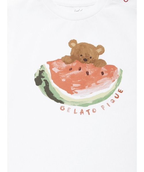 gelato pique（ジェラートピケ）の「【接触冷感】【BABY】フルーツアニマルワンポイントTシャツ（Tシャツ/カットソー・キッズ・オフホワイト/ピンク・80/70）」の11枚目の写真