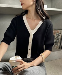 one after another NICE CLAUP | ハートボタン半袖カーディガン(カーディガン/ボレロ)