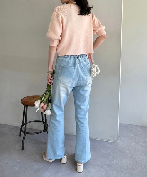 one after another NICE CLAUP（ワンアフターアナザーナイスクラップ）の「ハートボタンVネックカーディガン（カーディガン/ボレロ・レディース・オフホワイト/ホワイト×ブラック/ブラック系その他/イエロー/ホワイト系その他/ピンク・FREE）」の17枚目の写真