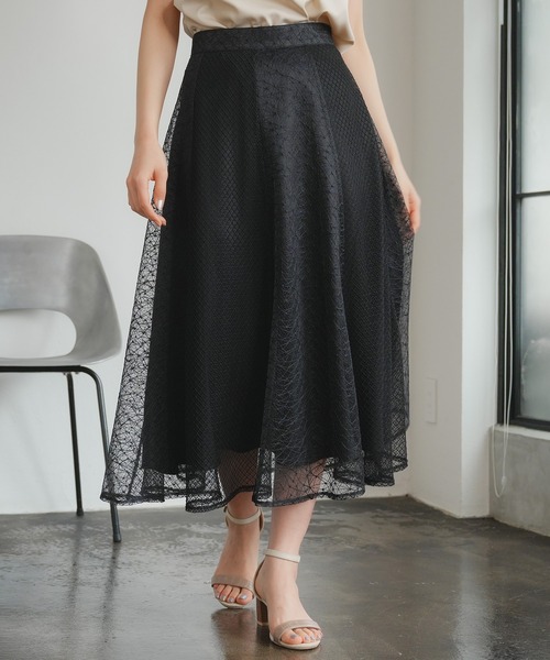 TRUDEA（トルディア）の「パッチワークレースフレアスカート（スカート  