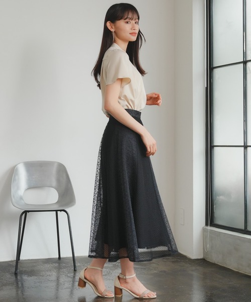 TRUDEA（トルディア）の「パッチワークレースフレアスカート（スカート  