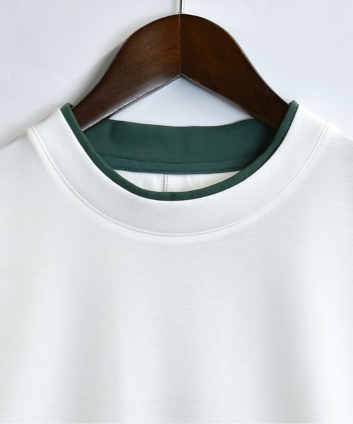 Starting Over（スターティングオーバー）の「fake layered double knit T-shirt/接触冷感 フェイクレイヤード ダンボールニット クルーネック半袖Tシャツ（Tシャツ/カットソー・メンズ・ブラック/サックスブルー/ベージュ/ホワイト・M/L/XL）」の5枚目の写真